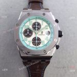 Swiss 3126 Audemars Piguet Clone Watch SS Blue & Brown Leather Watch